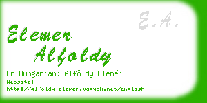 elemer alfoldy business card